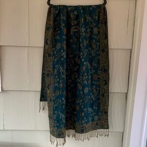 Pashmina Scarf Teal Blue And Green